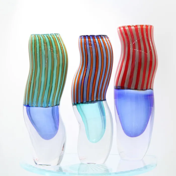 Don Romano Earrings Green stripes vase Don Romano Earrings Green stripes vase