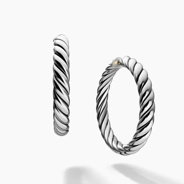 Earrings David Yurman 54mm Sculpted Cable Hoop Earrings 15 IN