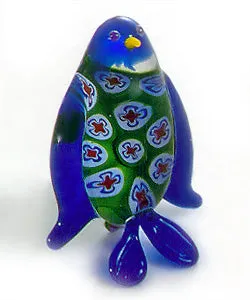 Earrings MuranoVItrum Millefiori penguin
