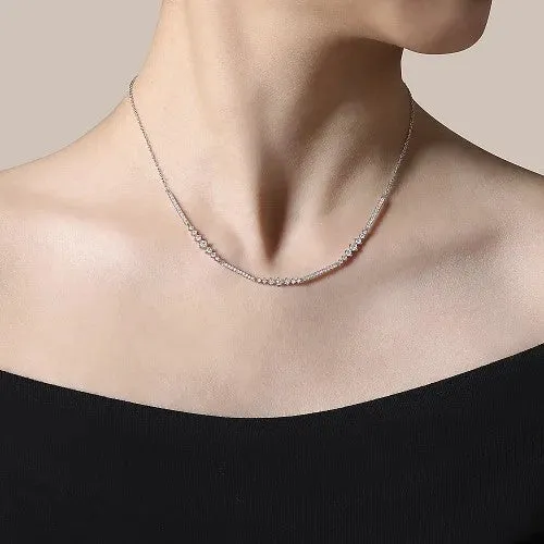GABRIEL CO 14K White Gold Diamond Necklace Necklaces