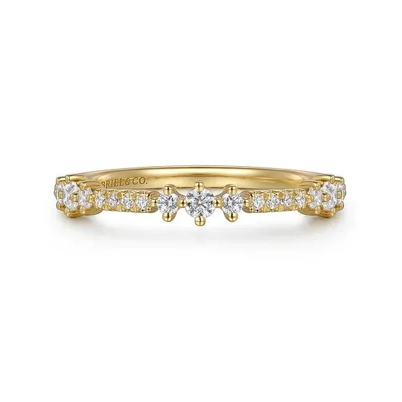 GABRIEL CO 14K Yellow Gold Diamond Ladies Ring Rings
