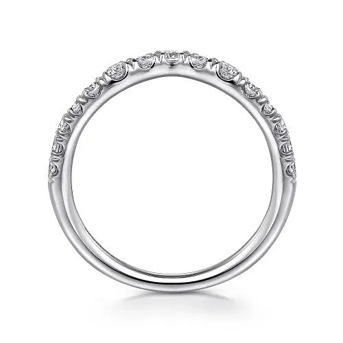 GABRIEL CO Chambery Curved 14K White Gold French Pave Diamond Wedding Band 05 ct Rings GABRIEL CO Chambery Curved 14K White Gold French Pave Diamond Wedding Band 05 ct Rings