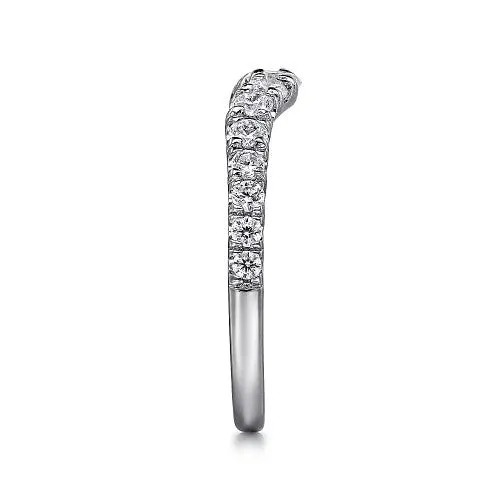 GABRIEL CO Chambery Curved 14K White Gold French Pave Diamond Wedding Band 05 ct Rings GABRIEL CO Chambery Curved 14K White Gold French Pave Diamond Wedding Band 05 ct Rings