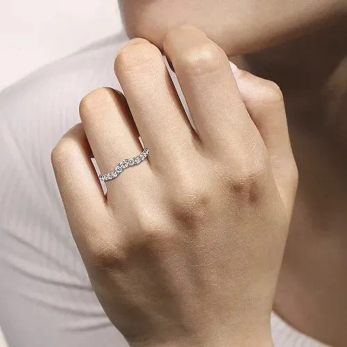 GABRIEL CO Chambery Curved 14K White Gold French Pave Diamond Wedding Band 05 ct Rings GABRIEL CO Chambery Curved 14K White Gold French Pave Diamond Wedding Band 05 ct Rings