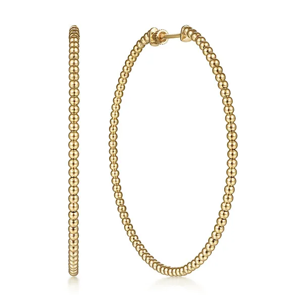 GABRIEL CO Earrings 14K Yellow Gold Bujukan Classic Hoop Earrings in size 60mm GABRIEL CO Earrings 14K Yellow Gold Bujukan Classic Hoop Earrings in size 60mm