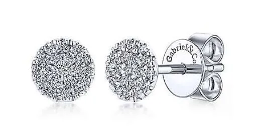 GABRIEL CO Earrings 14kt White Gold Diamond Stud Earrings