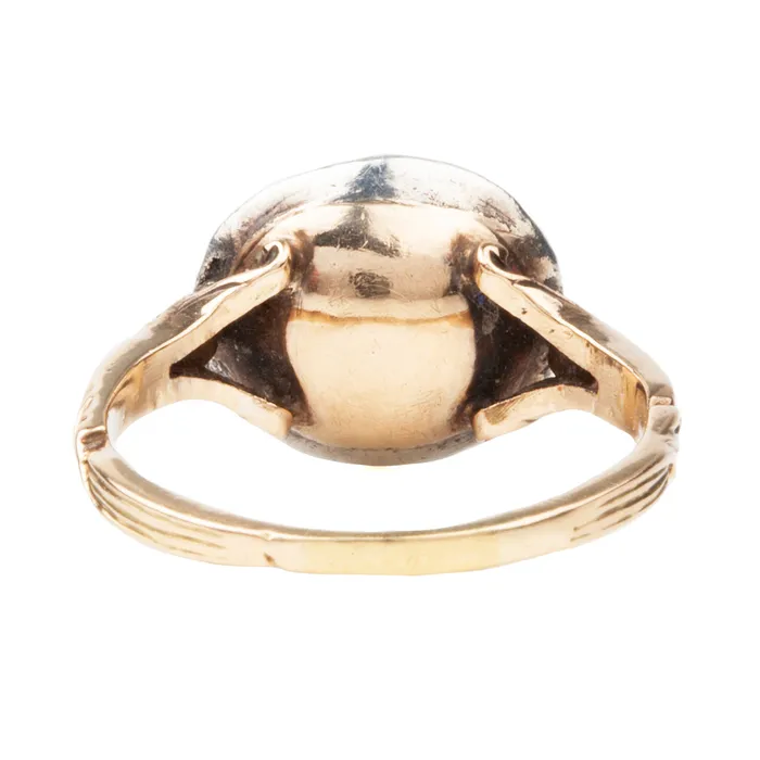 Georgian Era Garnet and rose cut diamond Cluster Ring Bell Bird Antiques Rings