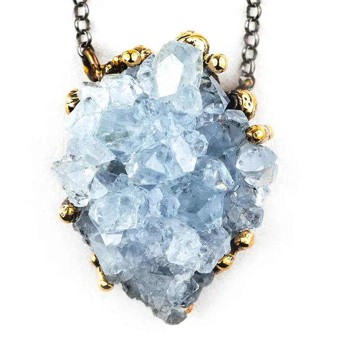 Giardinoblu Necklaces Celestine Druze Necklace Unique Piece