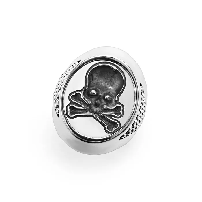 LAGOS Anthem Silver Skull Signet Ring Rings