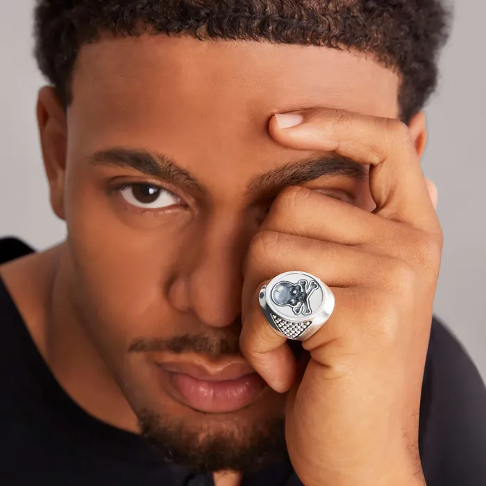 LAGOS Anthem Silver Skull Signet Ring Rings