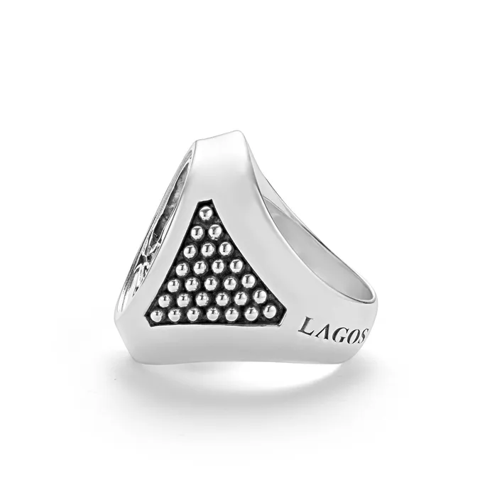 LAGOS Anthem Silver Skull Signet Ring Rings