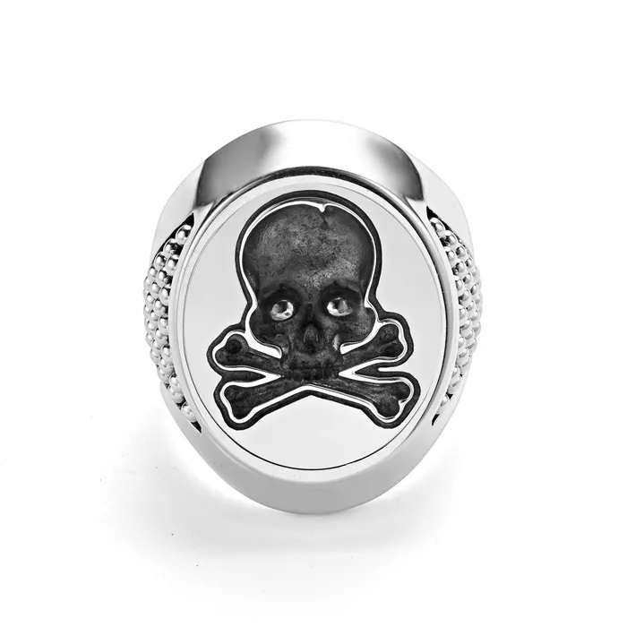LAGOS Anthem Silver Skull Signet Ring Rings