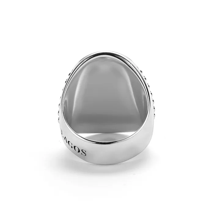 LAGOS Anthem Silver Skull Signet Ring Rings