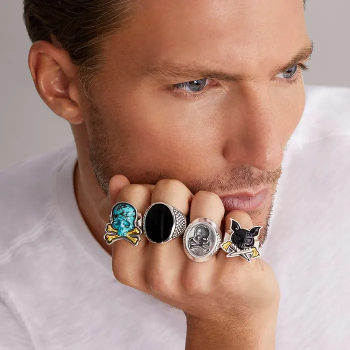 LAGOS Anthem Silver Skull Signet Ring Rings