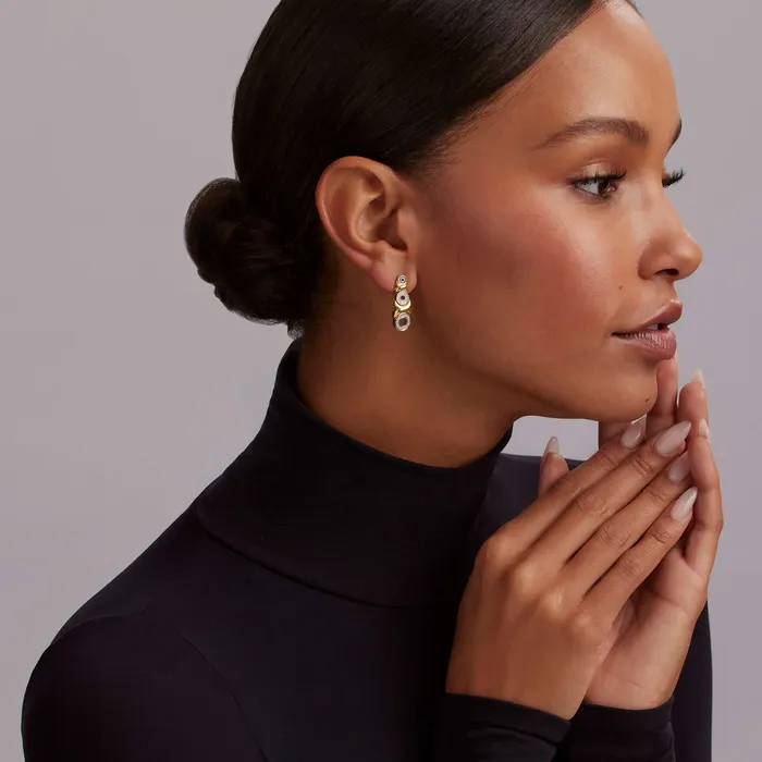 LAGOS Earrings Embrace 18K Gold XO Diamond Drop Earrings