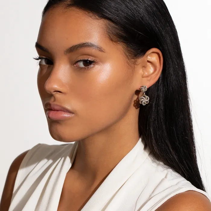LAGOS Earrings Love Knot Two Tone Love Knot Drop Earrings