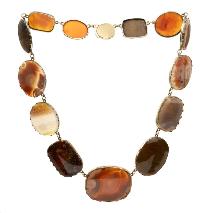 Necklaces Bell Bird Antiques 19th Century Agate Specimen Necklace