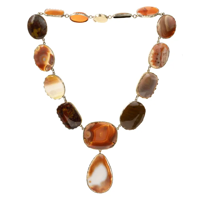 Necklaces Bell Bird Antiques 19th Century Agate Specimen Necklace
