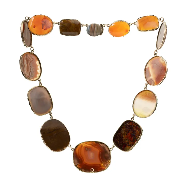 Necklaces Bell Bird Antiques 19th Century Agate Specimen Necklace