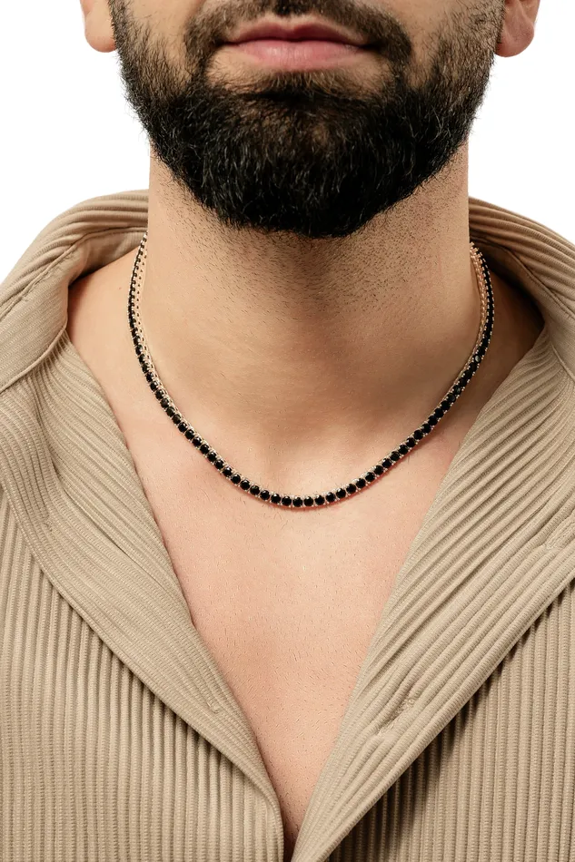 Necklaces Crystal Haze Jewelry Serena necklace Black Silver plated