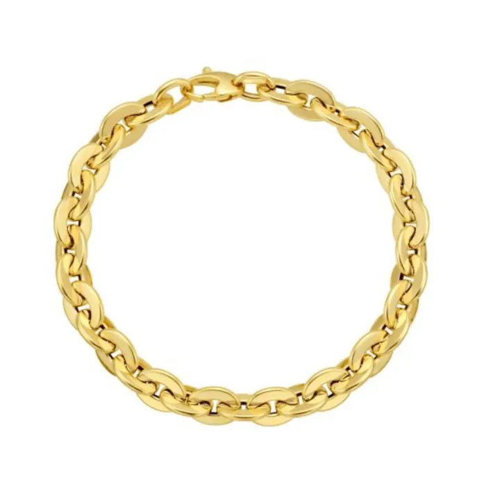 NicoleHD Jewelry Bracelets Mirror Rolo Flat Link Chain Bracelet