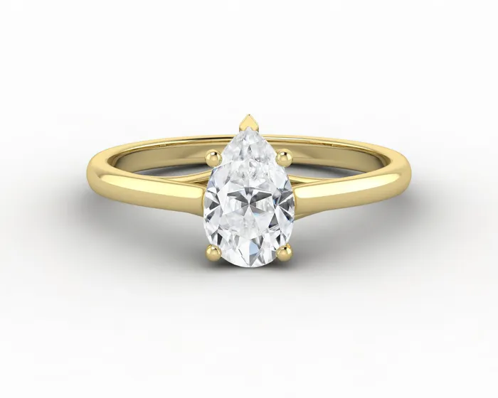 Nora 075 Ct Solitaire Pear Cut Engagement Ring Sapheena Jewelry Rings