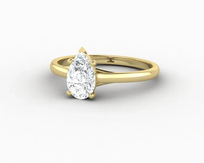 Nora 075 Ct Solitaire Pear Cut Engagement Ring Sapheena Jewelry Rings