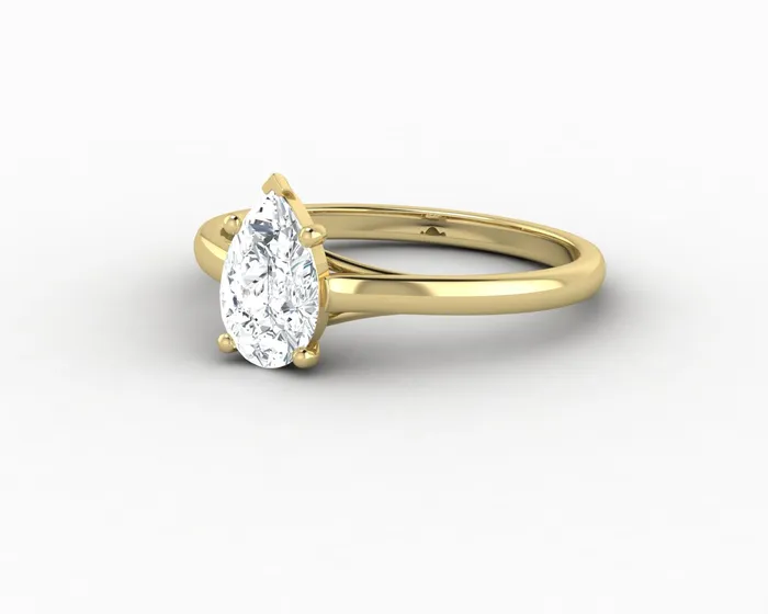 Nora 075 Ct Solitaire Pear Cut Engagement Ring Sapheena Jewelry Rings