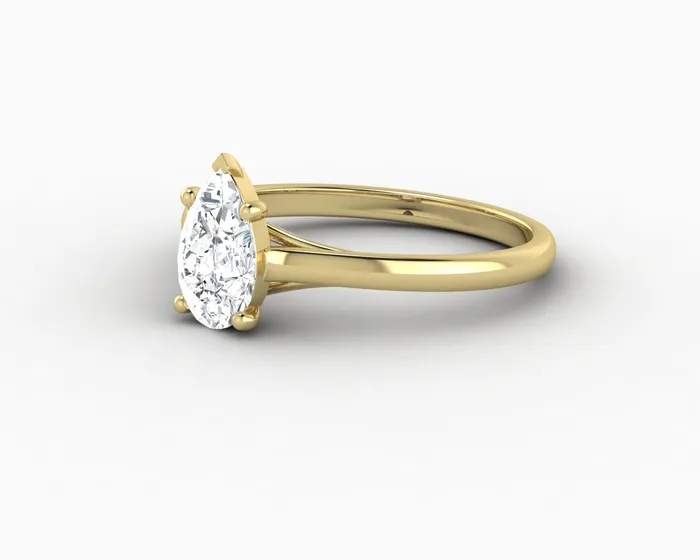 Nora 075 Ct Solitaire Pear Cut Engagement Ring Sapheena Jewelry Rings