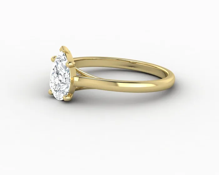 Nora 075 Ct Solitaire Pear Cut Engagement Ring Sapheena Jewelry Rings