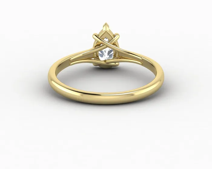 Nora 075 Ct Solitaire Pear Cut Engagement Ring Sapheena Jewelry Rings