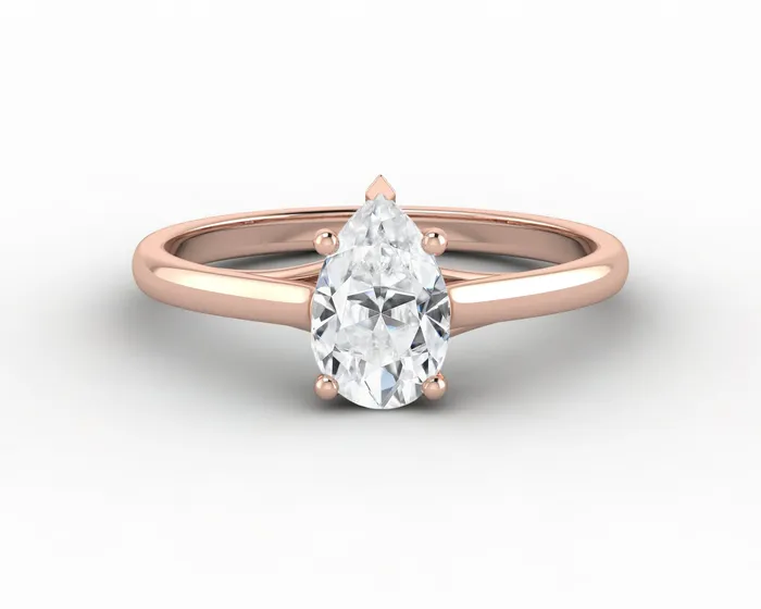 Nora 075 Ct Solitaire Pear Cut Engagement Ring Sapheena Jewelry Rings