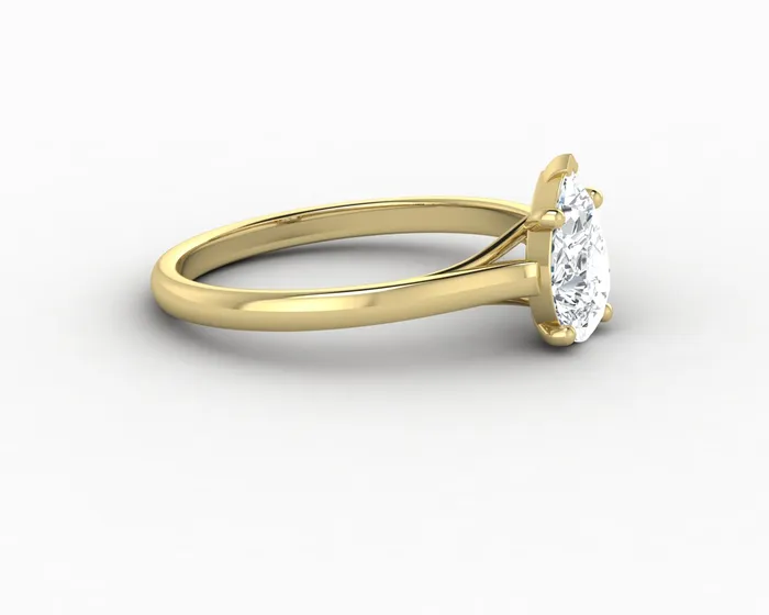 Nora 075 Ct Solitaire Pear Cut Engagement Ring Sapheena Jewelry Rings