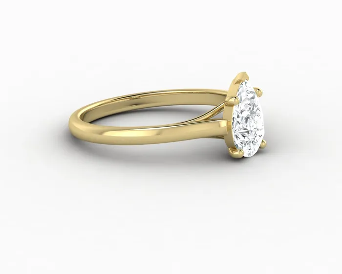 Nora 075 Ct Solitaire Pear Cut Engagement Ring Sapheena Jewelry Rings