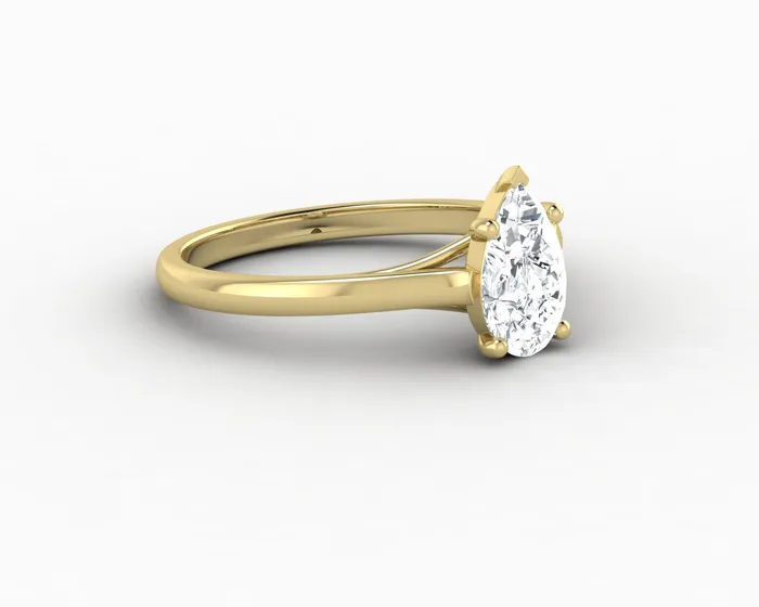 Nora 075 Ct Solitaire Pear Cut Engagement Ring Sapheena Jewelry Rings