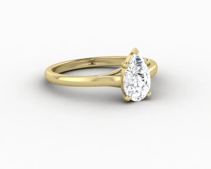 Nora 075 Ct Solitaire Pear Cut Engagement Ring Sapheena Jewelry Rings