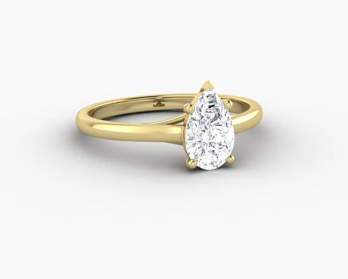 Nora 075 Ct Solitaire Pear Cut Engagement Ring Sapheena Jewelry Rings