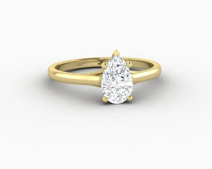 Nora 075 Ct Solitaire Pear Cut Engagement Ring Sapheena Jewelry Rings
