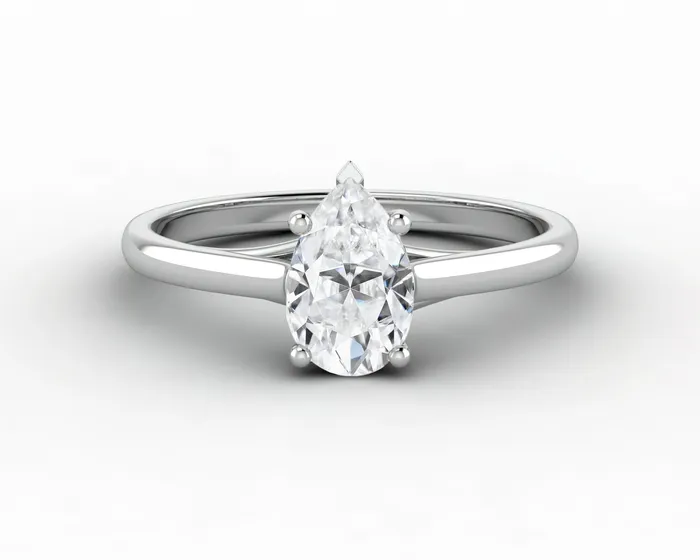 Nora 075 Ct Solitaire Pear Cut Engagement Ring Sapheena Jewelry Rings