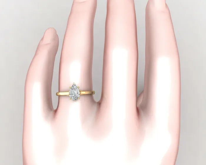 Nora 075 Ct Solitaire Pear Cut Engagement Ring Sapheena Jewelry Rings