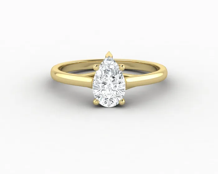Nora 075 Ct Solitaire Pear Cut Engagement Ring Sapheena Jewelry Rings