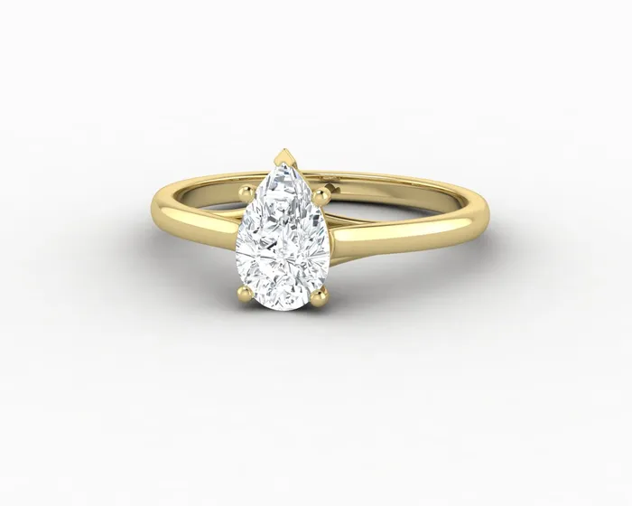Nora 075 Ct Solitaire Pear Cut Engagement Ring Sapheena Jewelry Rings