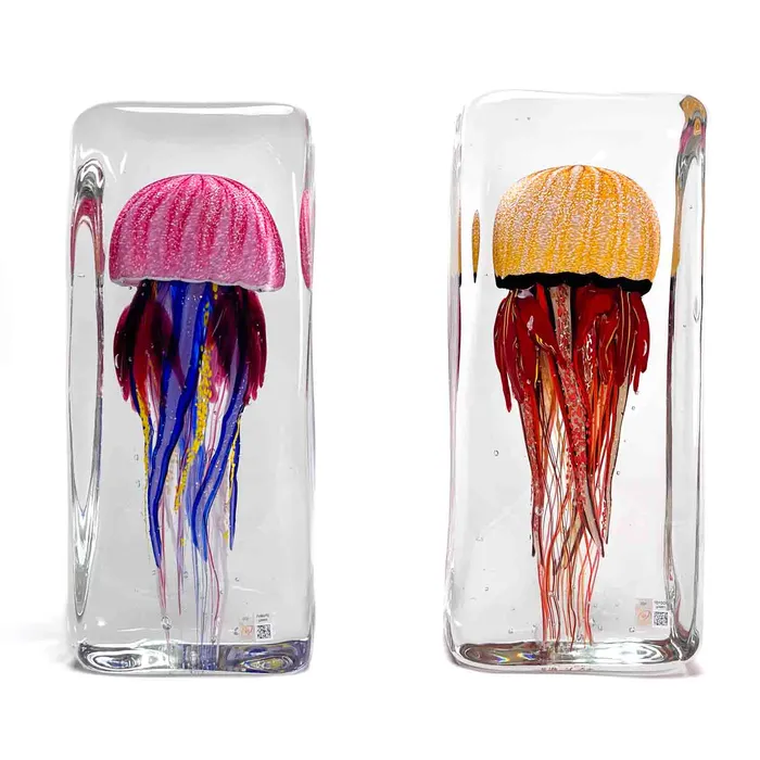 Oball Earrings Jellyfish Big Aquarium Murano Glass Oball Earrings Jellyfish Big Aquarium Murano Glass