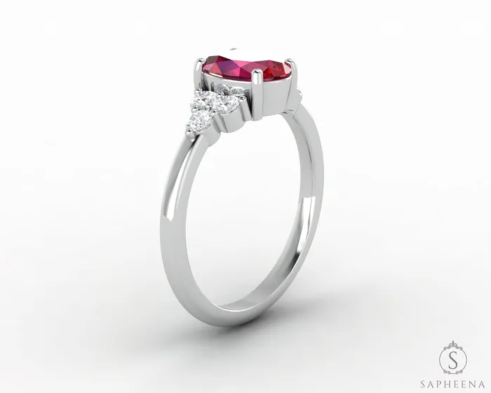 Rings Astrid 17 Ct Oval Cut Ruby Engagement Ring Sapheena Jewelry
