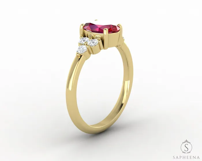 Rings Astrid 17 Ct Oval Cut Ruby Engagement Ring Sapheena Jewelry