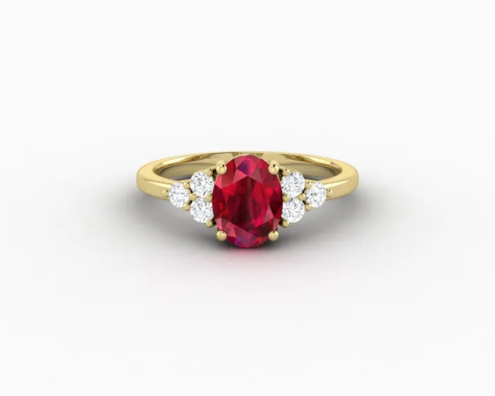 Rings Astrid 17 Ct Oval Cut Ruby Engagement Ring Sapheena Jewelry