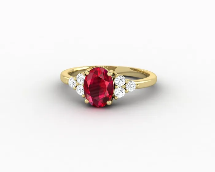 Rings Astrid 17 Ct Oval Cut Ruby Engagement Ring Sapheena Jewelry