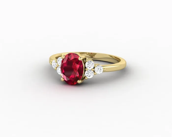 Rings Astrid 17 Ct Oval Cut Ruby Engagement Ring Sapheena Jewelry