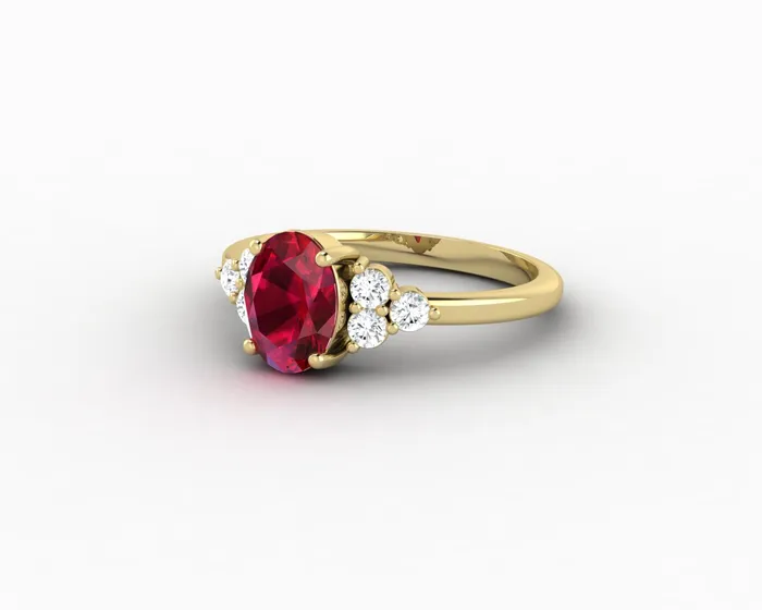 Rings Astrid 17 Ct Oval Cut Ruby Engagement Ring Sapheena Jewelry