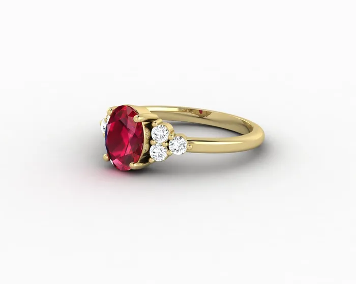 Rings Astrid 17 Ct Oval Cut Ruby Engagement Ring Sapheena Jewelry